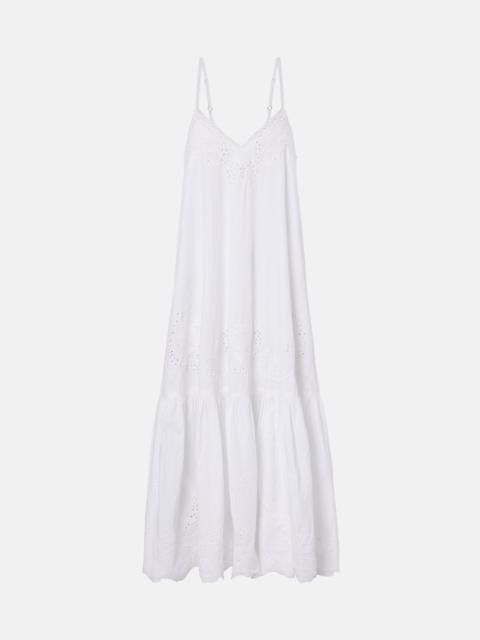 juliet dunn Broderie anglaise cotton midi dress