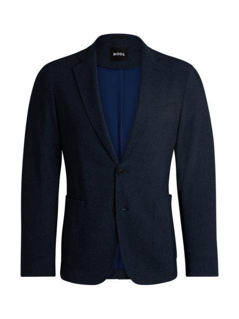 BOSS SLIM-FIT JACKET IN MICRO-PATTERNED PERFORMANCE-STRETCH FABRIC