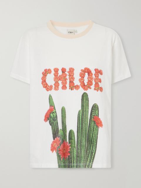 Chloé Cactus logo-printed cotton-jersey T-shirt White