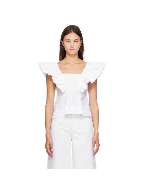 White Ruffle Tank Top