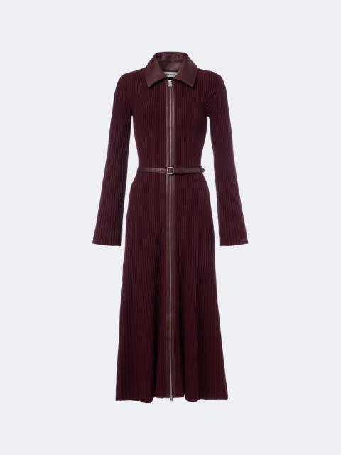 SIMKHAI Ismelle belted ribbed-knit shirt dress