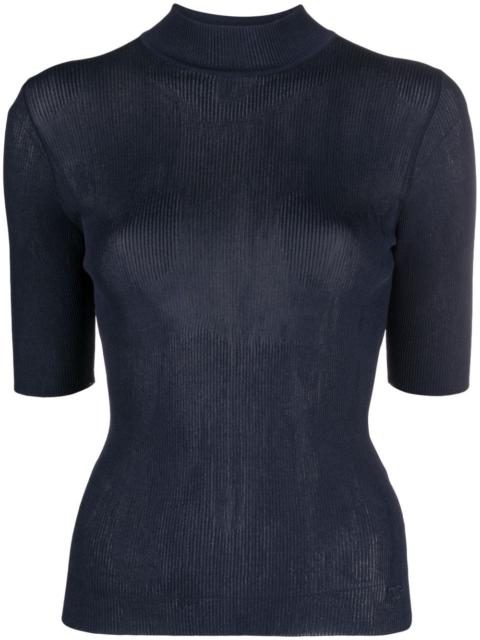 TORY BURCH short-sleeve ribbed-knit top