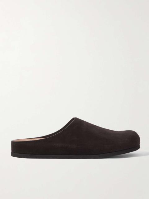 Common Projects Logo-Debossed Suede Clogs