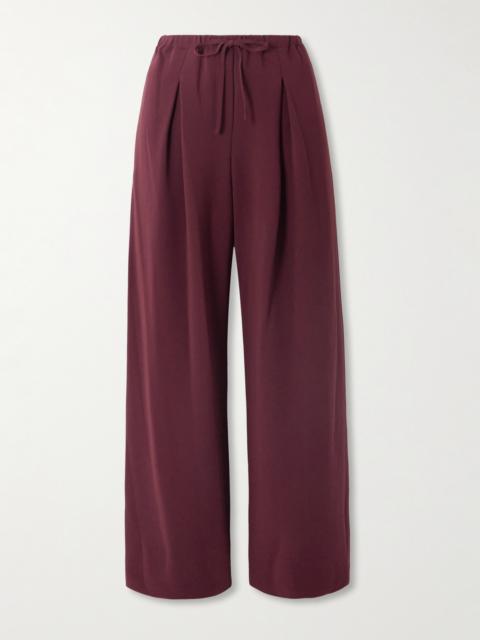 Theory Pleated Crepe Wide-leg Pants