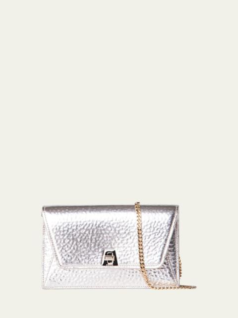 AKRIS Anouk Envelope Metallic Clutch Bag