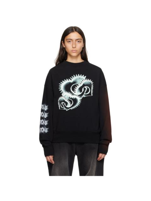 We11done Black Printed Sweatshirt