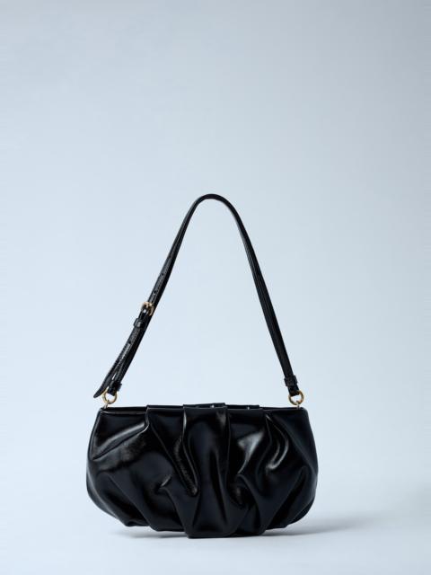 Dries Van Noten Pleated Leather Shoulder Bag