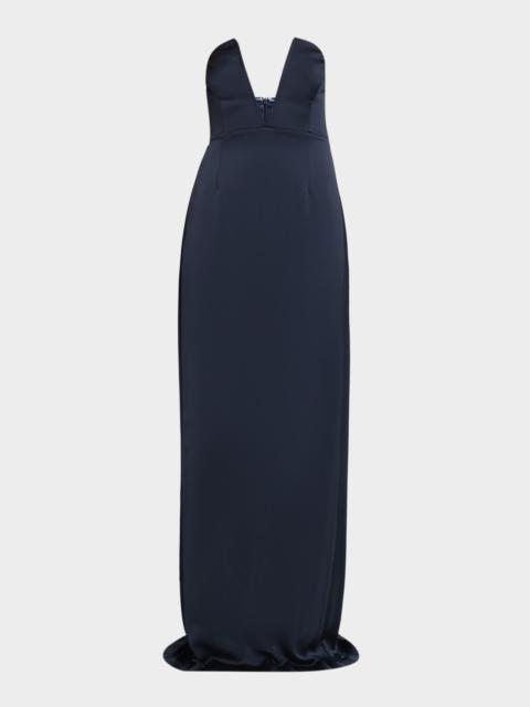 RAMY BROOK Raquel Strapless Plunging Column Gown