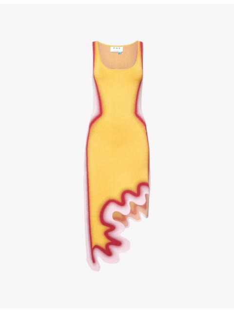 PH5 Aster Reversible Wavy-Hem Stretch-Knit Mini Dress