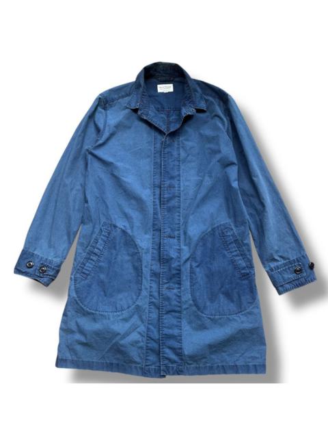 Other Designers MANUAL ALPHABET INDIGO INK LONG COAT PARKA LIGHT JACKET