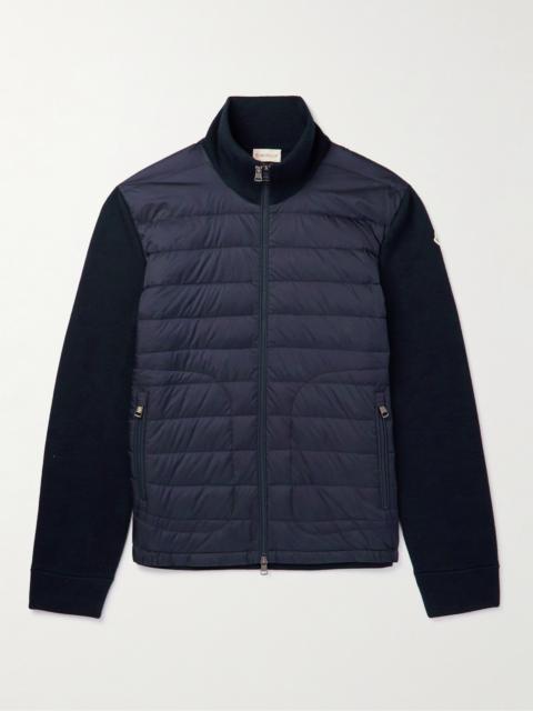Moncler Slim-Fit Panelled Wool-Blend and Quilted Shell Down Zip-Up Cardigan