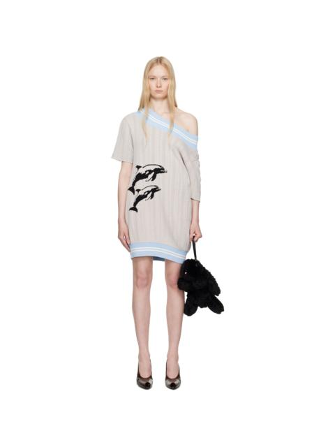 ASHLEY WILLIAMS Blue & Pink Diana Minidress | REVERSIBLE