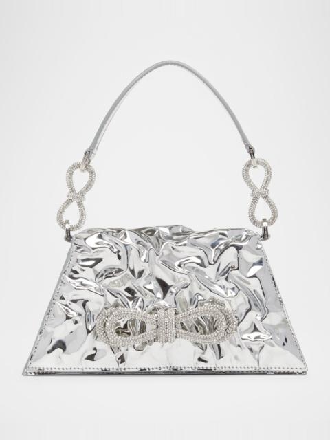 MACH & MACH Samantha Bow Mirror Leather Top-Handle Bag