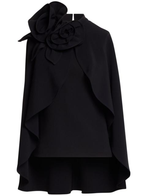ELIE SAAB floral-appliqué cape top