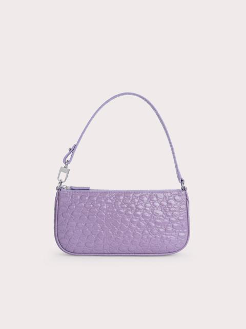 BY FAR Rachel Purple Haze Circular Croco Embossed Leather