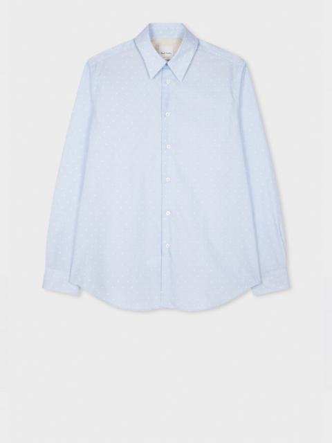 Paul Smith Light Blue Cotton Poplin Polka Dot Shirt