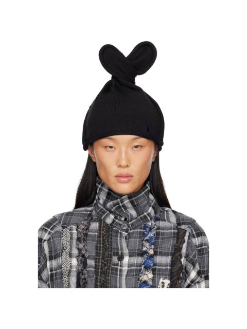 OPEN YY Black Wire Knit Beanie