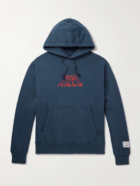 GALLERY DEPT. ATK Logo-Appliquéd Printed Cotton-Jersey Hoodie