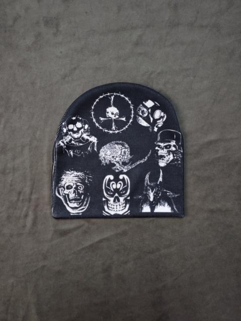Other brands Japanese Brand - Misfits Style Multi Skull No Cuff Beanie Heavy Metal Punk