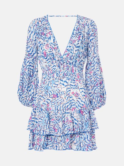 Poupette St Barth Mini Dress Chiara - Blue Wings Flower