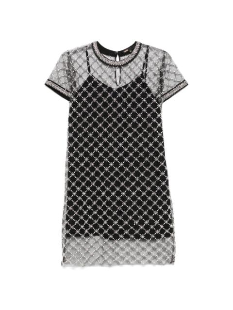 maje embroidered tulle mini dress