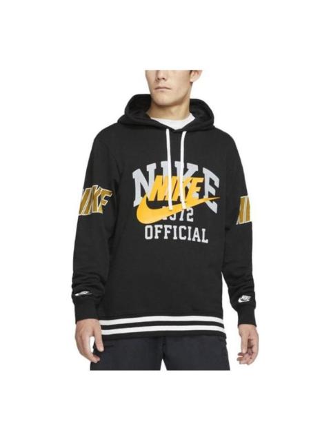 Nike large front logo hoodie 'Black' DD6169-010