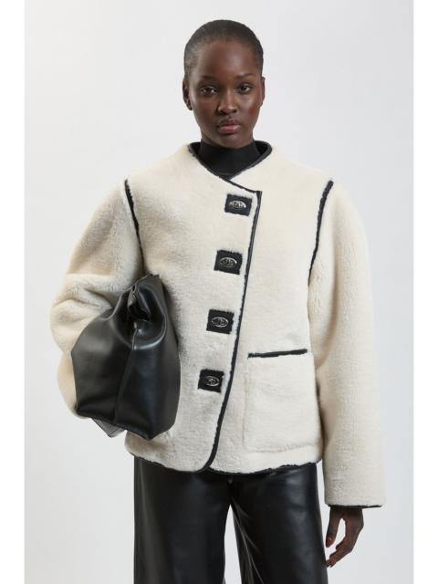 KAREN MILLEN Petite Faux Fur Tipped Turnlock Coat