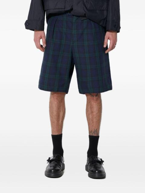 Engineered Garments pleated tartan shorts