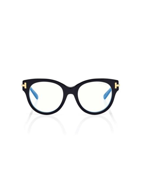 TOM FORD ICON BLUE BLOCK ROUND OPTICALS