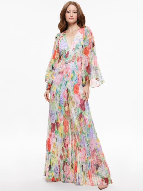 Alice + Olivia BENNET PLEATED WIDE LEG JUMPSUIT