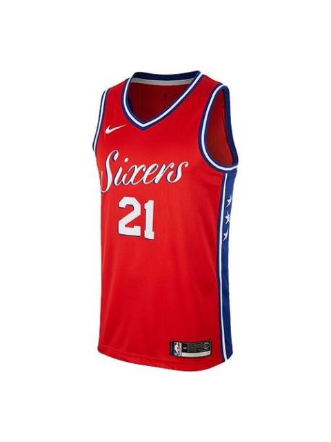Nike Nike NBA Jersey Basketball Vest SW Fan Edition Philadelphia 76 21 limited Red 877219-659