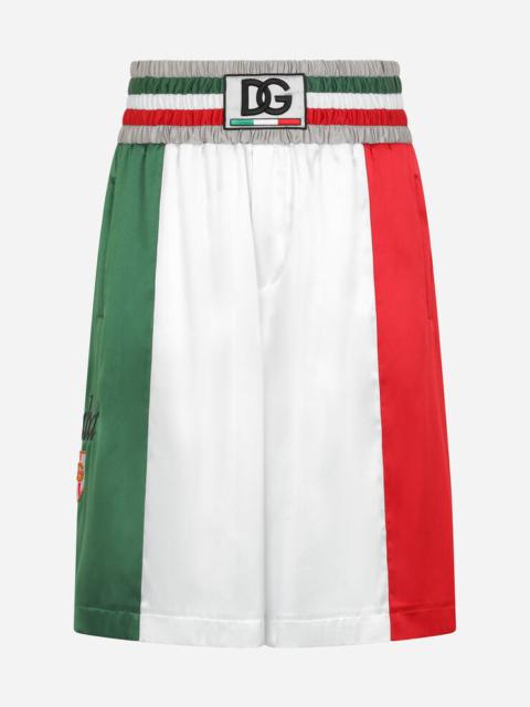 Dolce & Gabbana Satin shorts with DG patch