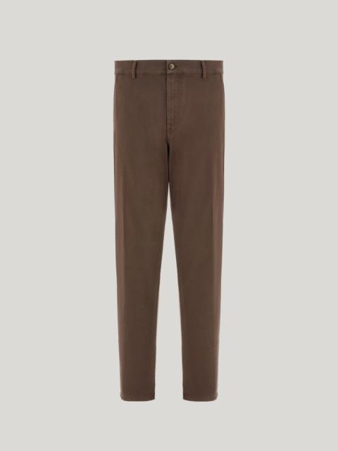 Canali DARK BROWN TAPERED FIT COMFORT COTTON TWILL CHINOS