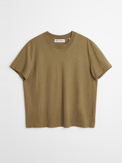 Our Legacy Hover T-Shirt in Capers Green Dry Crepe