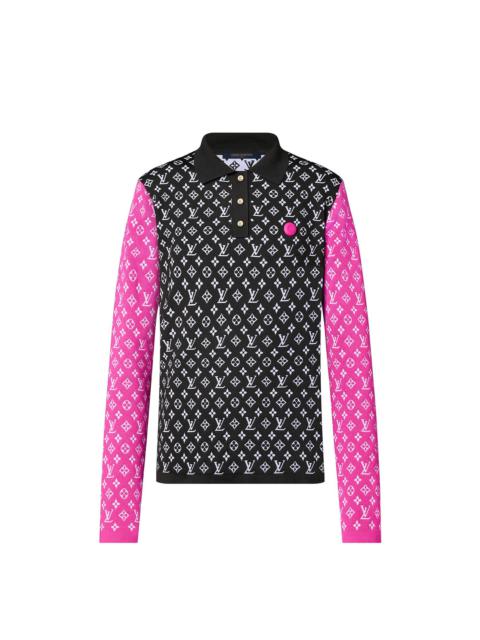 Louis Vuitton Fuchsia Accent Polo Knit Top