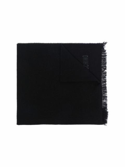 logo-embroidered cashmere scarf