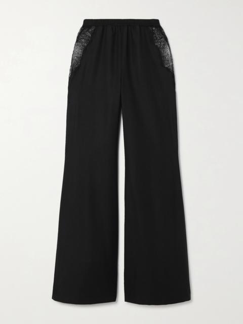 GABRIELA HEARST Enrica Lace-trimmed Cashmere Wide-leg Pants