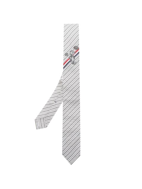 Thom Browne seashore-print silk tie