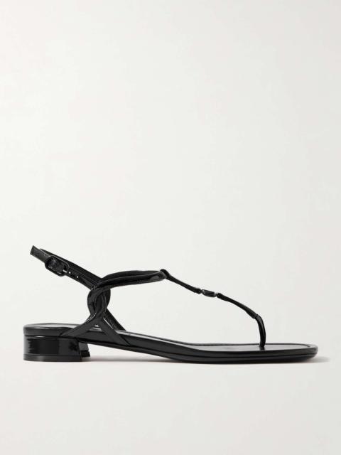 VLOGO patent-leather sandals
