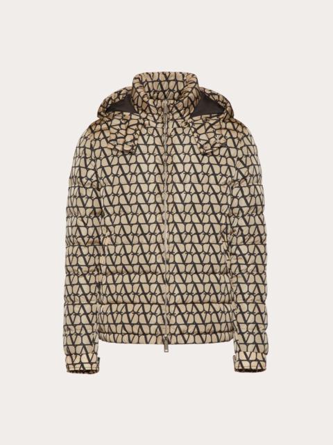 Valentino NYLON DOWN JACKET WITH TOILE ICONOGRAPHE PRINT