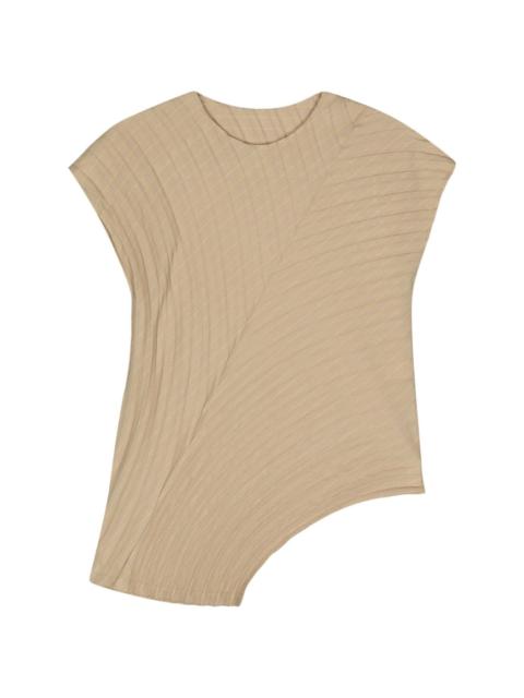 ISSEY MIYAKE Curved Pleats striped blouse