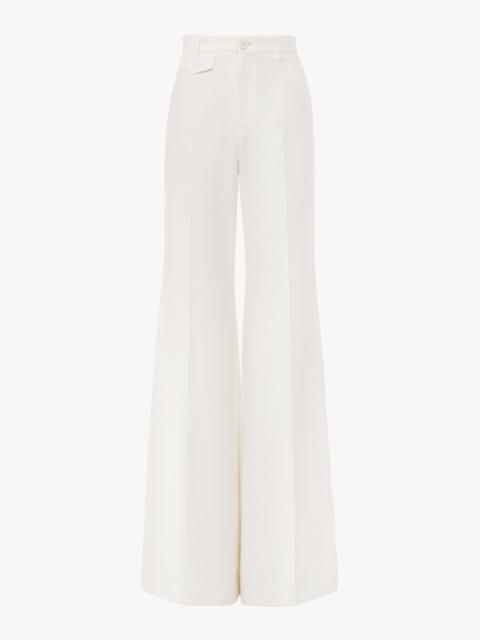 Chloé HIGH-RISE FLARED PANTS IN COTTON CANVAS