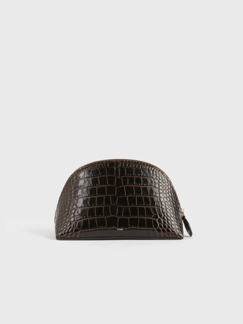 TOTEME Small croco-embossed day pouch dark brown