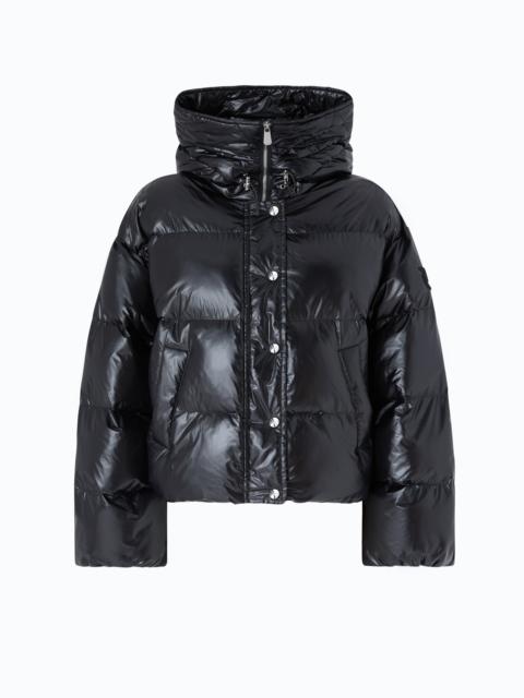 PINKO TECHNICAL CANVAS JACKET WITH HOOD