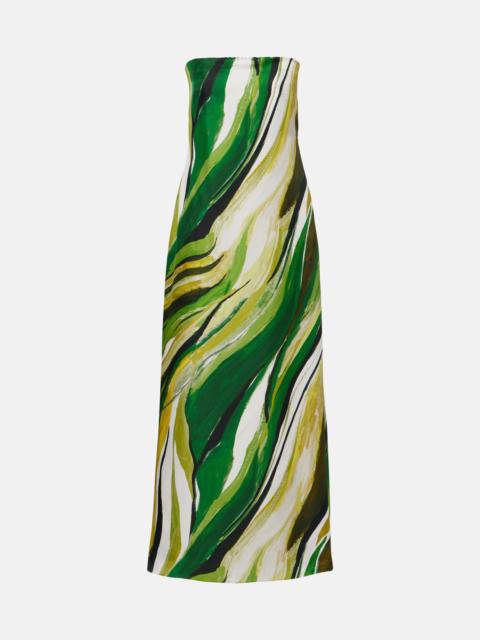 CHRISTOPHER ESBER Strapless printed silk gown