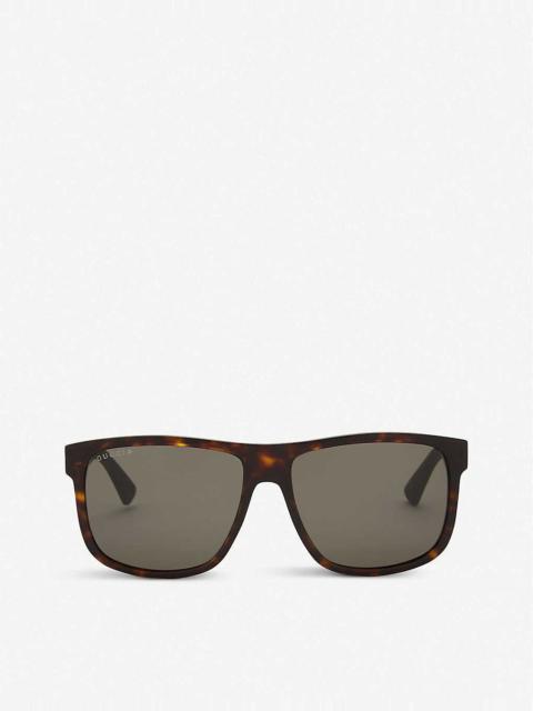 Gg0010 rectangle-frame sunglasses