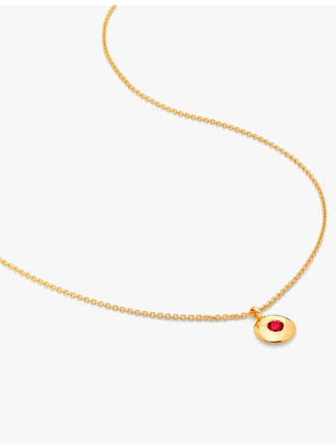 MONICA VINADER January birthstone 18ct yellow gold-plated vermeil sterling-silver and garnet pendant necklace
