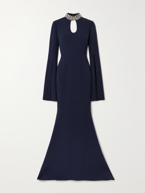 Safiyaa Anouk Cutout Crystal-embellished Stretch-crepe Gown