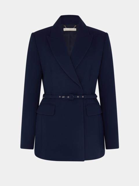 EMILIA WICKSTEAD Danya Jacket in Navy Single Wool Crepe