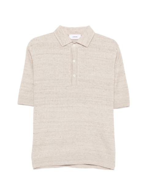 LARDINI buttoned ribbed polo shirt